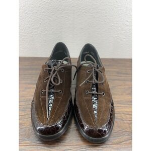 Rieker Antistress Womens Shoes Croc Embossed Leather Lace Up Oxfords US 5M